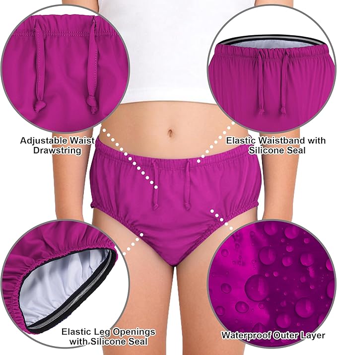 Special Needs Reusable Swim Diaper – Waterproof & Leakproof Incontinence Swimwear for Toddler, Youth & Adult, Unisex Cloth Diaper Cover (Fuchsia, 2XL)