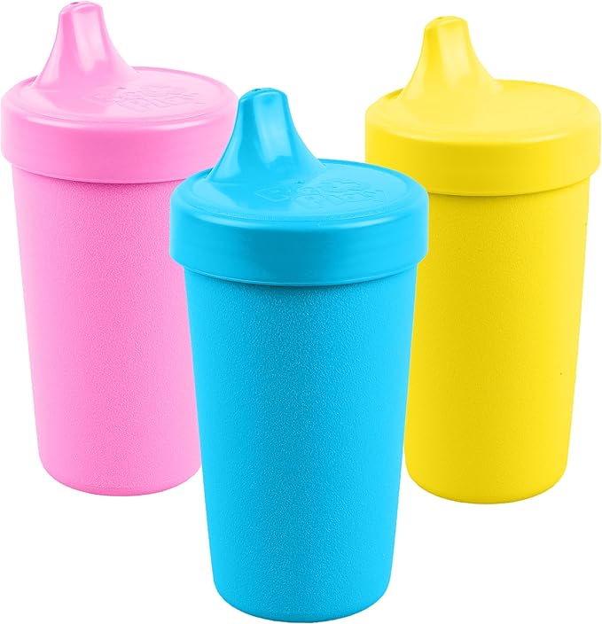 Re-Play Spill-Proof Sippy Cups for Toddlers - Kids Reusable 10 Oz Set of 3, Dishwasher & Microwave Safe, Made in USA, Easter