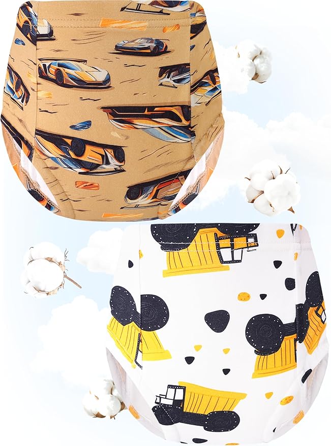 Boys Potty Training Underwear Pee Pants Cotton Absorbent Leak Resistant 4-Pack For Toddler 2t 3t 4t 5t 6 7 8 10