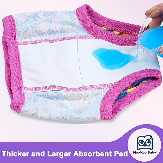 MooMoo Baby Training Underwear 4 Packs Absorbent Toddler Potty Training Pants for Boys and Girls-Cotton Animal Print 2T-6T