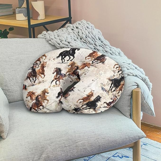 Jeiento Brown Horse Breastfeeding Pillow Covers Soft Comfort Breastfeeding Nursing Pillow Case Stretchy Removable Slipcover for Newborn Boys Girls,Bottle Feeding,Cover Only