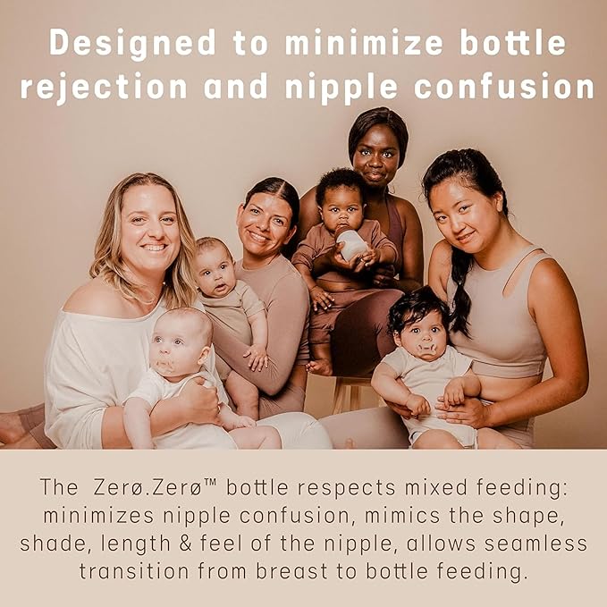 Suavinex Zero Zero Anti Colic Baby Bottle, No 1 Spanish Baby Bottle Brand, Minimizes Bottle Rejection & Nipple Confusion, Perfect for Breastfeeding Babies, 4 Pk 9 oz, Deep Tone, Medium Flow