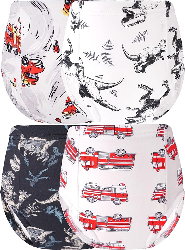 Boys Potty Training Underwear Pee Pants Cotton Absorbent Leak Resistant 4-Pack For Toddler 2t 3t 4t 5t 6 7 8 10