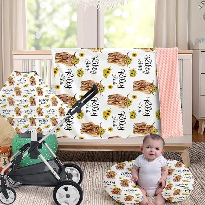 Dyoart Custom Baby Nursing Pillow Cover for Nursing, Highland Cattle Theme Removable Nursing Covers for Breastfeeding Pillows, Ultra Soft Comfortable Slipcover for Newborn Baby Boys and Girls