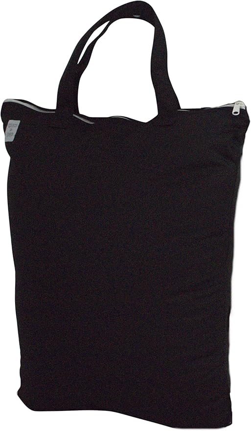 MOM & BAB Wet Bag for Baby and Swimsuit/Wet Bags for Cloth Diapers/Travel/Daycare/School/Gym/Yoga/Baby Shower (One Black Bag)