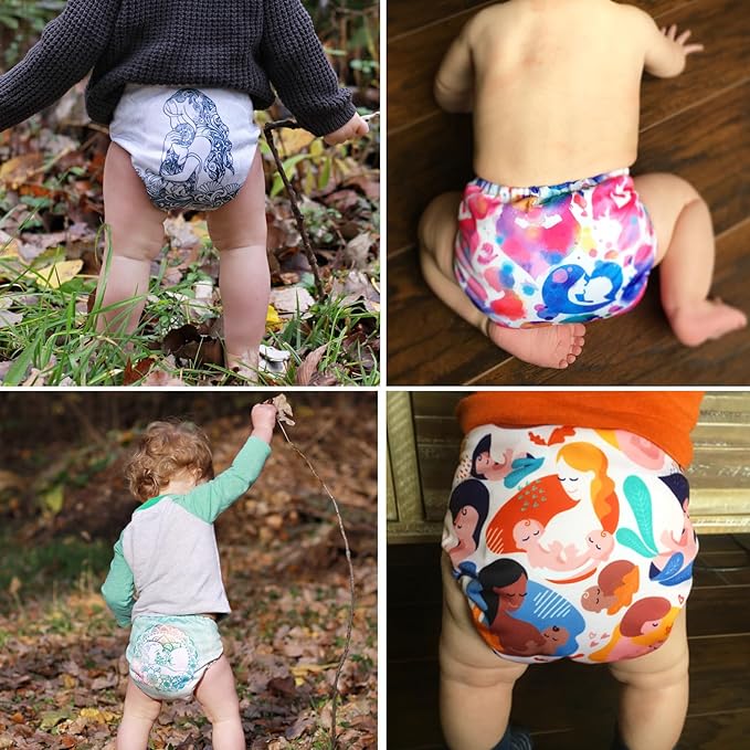 Mama Koala 1.0 Cloth Diapers for Babies, 6 Pack Pocket Shell Only (NO Inserts) - One Size Washable and Reusable Pocket Diapers for Newborns and Toddlers - 160049