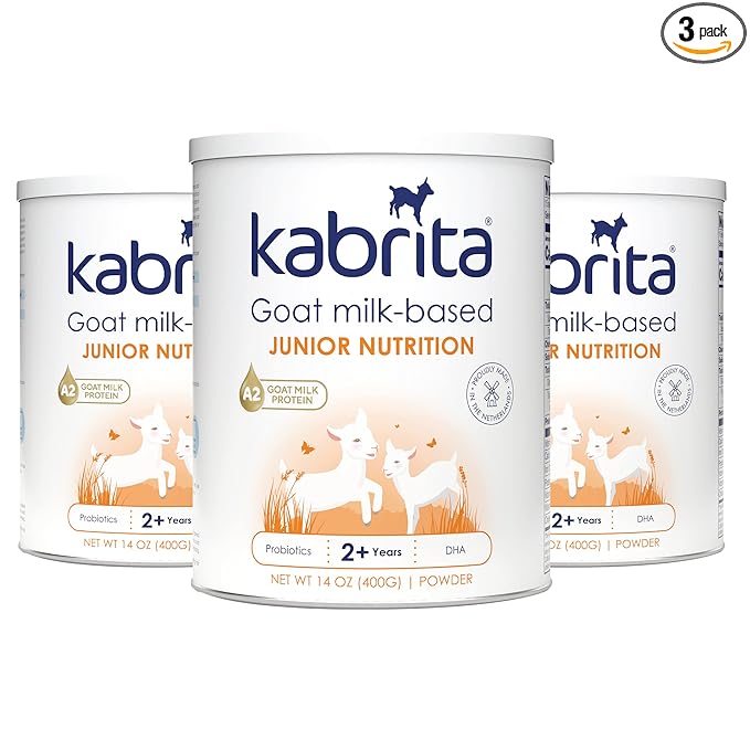 Kabrita Junior Goat Milk Powder for Kids - Easy to Digest for Ages 2-7 - Immunity Boosting Containing Vitamin C, D, E, Protein & Calcium - Non-GMO Gentle on Sensitive Tummies - 14 Oz (Pack of 3)