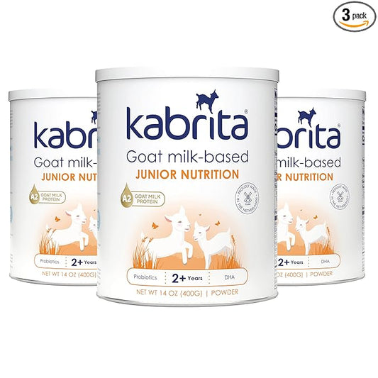 Kabrita Junior Goat Milk Powder for Kids - Easy to Digest for Ages 2-7 - Immunity Boosting Containing Vitamin C, D, E, Protein & Calcium - Non-GMO Gentle on Sensitive Tummies - 14 Oz (Pack of 3)