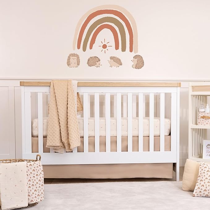 Muslin Cotton Crib Sheets for Boys and Girls, 2 Pack 52"x28" Fitted Baby Crib Sheet for Girl Boy, Soft Baby and Toddler Bed Sheets, Mattress Cover Muslin Cribs Sheet Set Nursery Gift Neutral Rainbow
