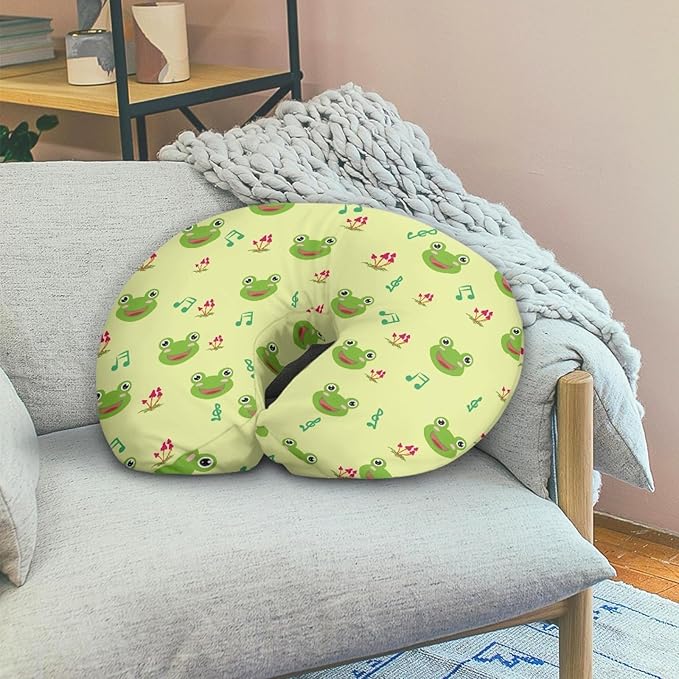 Forchrinse Cute Frog Mushroom Baby Nursing Pillow Cover Soft Polyester Nursing Breastfeeding Pillow Slipcover for Girls Boys