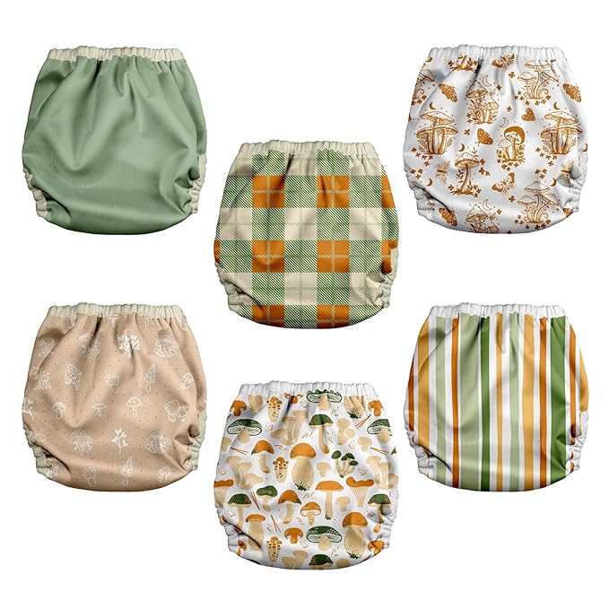Mama Koala Reusable Adjustable Cloth Diaper Covers with Double Gusset for Girls and Boys, Snap Closure, Size S (Vibrant Mush-S)