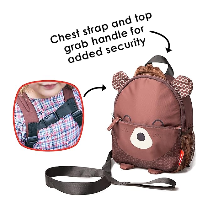 Diono Bear Character Kids Mini Back Pack Toddler Leash & Harness for Child Safety, with Padded Shoulder Straps for Child Comfort