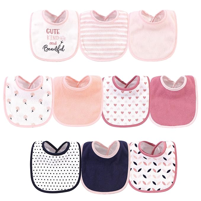 Hudson Baby Unisex Baby Cotton and Polyester Bibs, Cute, Kind And Beautiful, One Size