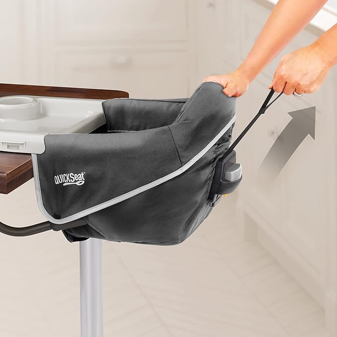 Chicco QuickSeat Hook-On Chair, Portable High Chair for Babies and Toddlers, for Children up to 37 lbs., Travel-Friendly, Graphite/Grey