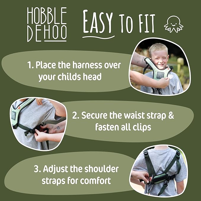 Hobble De Hoo Autism Safety Harness with leash for Kids 2–7 | Walking Safety Vest with Grab Handles for Wandering Prevention