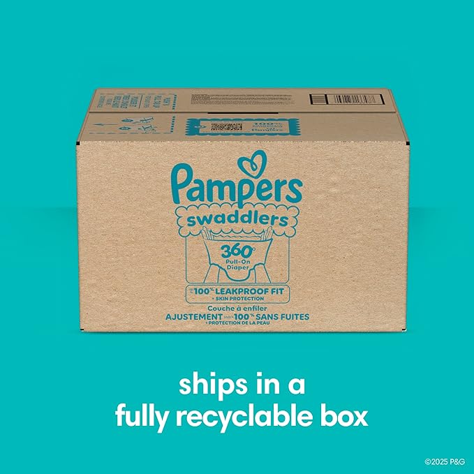 Pampers Swaddlers 360 Pull-On Diapers, Size 7, 84 Count for up to 100% Leakproof Skin Protection and Easy Changes