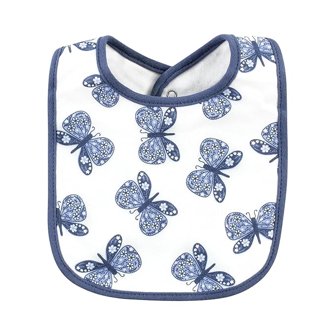 Hudson Baby Unisex Baby Cotton Bibs, Beautiful Butterfly, One Size