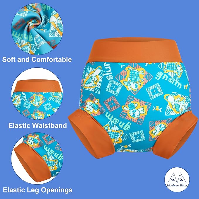 MOEMOE Baby Reusable Swim Diaper 3Pcs Waterproof Swim Pants Baby Swim Diaper for Boys and Girls Swimming Lesson 2-5T