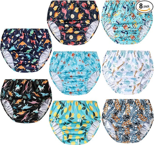 8 Packs Reusable Plastic Diaper Covers and Waterproof Rubber Underwear for Toddlers for Plastic Underwear for Toddlers Boys 2t