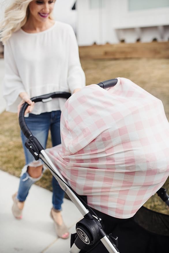 Copper Pearl Multi-Use Cover: Car Seat, Nursing, and Stroller Cover for Sun - Stretchy Fabric, All-Season Use, Stylish Designs, Easy Access for Moms - London