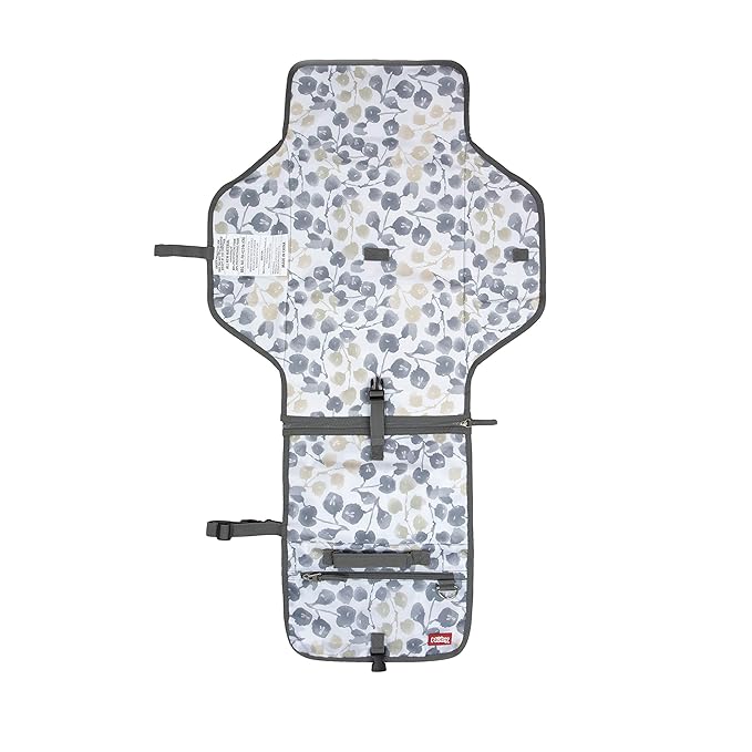 Nuby Portable Baby Changing Pad Station, Quick Wipe Clean Changing Mat with Built-in Pillow, Floral Print