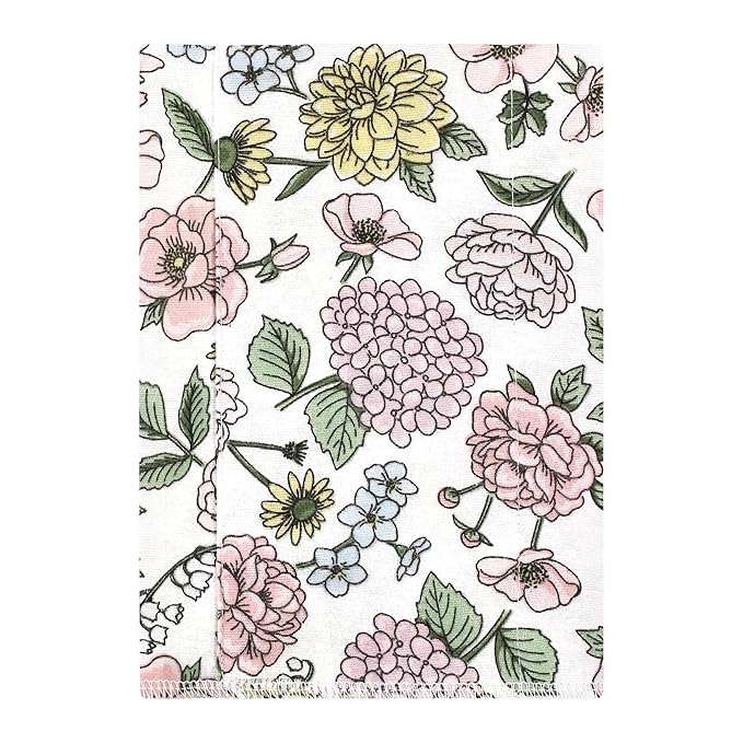 Hudson Baby Unisex Baby Cotton Flannel Burp Cloths, Vintage Blossom 4 Pack, One Size