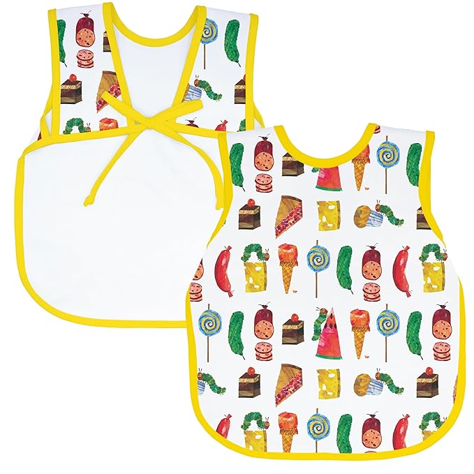 BapronBaby Eric Carle Food Parade Bapron - No Neck Tie Safer Bib for Baby & Toddler - Soft Waterproof Stain Resistant - Machine Washable - Sz Preschool 3-5yrs