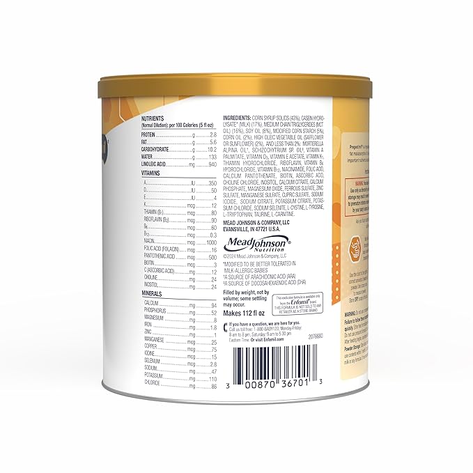 Enfamil Pregestimil Infant Formula with MCT Oil, for Fat Malabsorption Problems, Hypoallergenic Powder Can, 16 Oz,