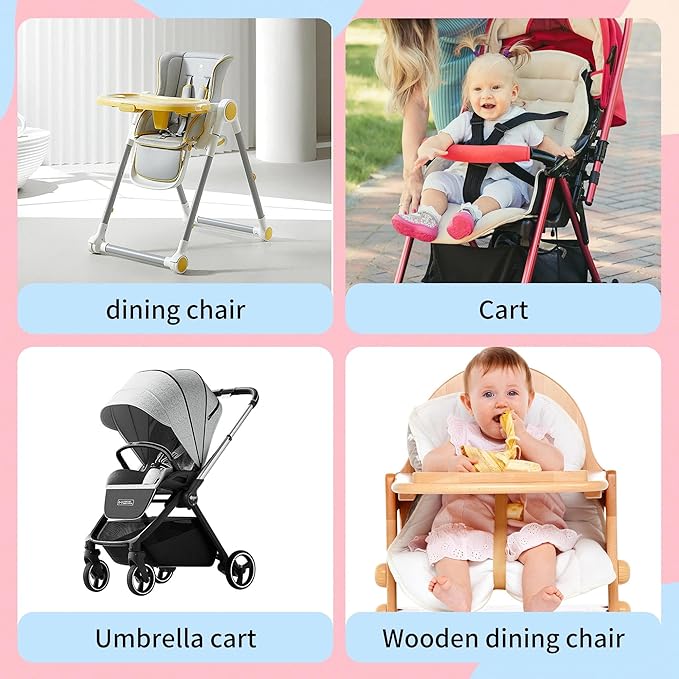 Universal 5-Point Harness Replacement Straps - Adjustable, Washable Safety Belt Compatible with High Chairs & Strollers, Secure Baby & Toddler Seating