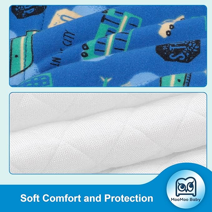 MooMoo Baby 4 Packs Training Underwear Absorbent Vehicle Potty Training Pants for Toddler Boys 2T-7T