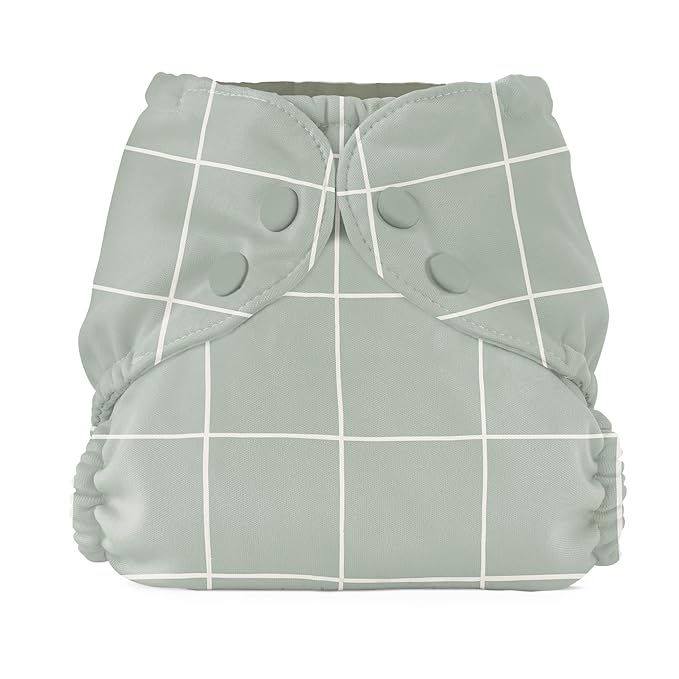 Esembly Cloth Diaper Cover - Reusable Swim Diaper, Waterproof, Breathable - Adjustable Outer Layer Over Absorbent Inner for Blowout Protection - Lattice, Size 1 (7-17lbs)