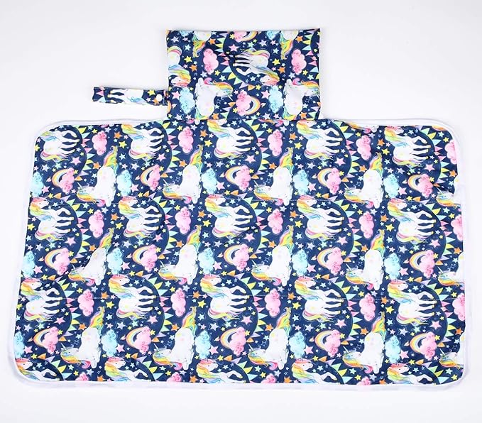Baby Diaper Changing Mat Pad Foldable Compact 30inx18.5in (Star Horse)