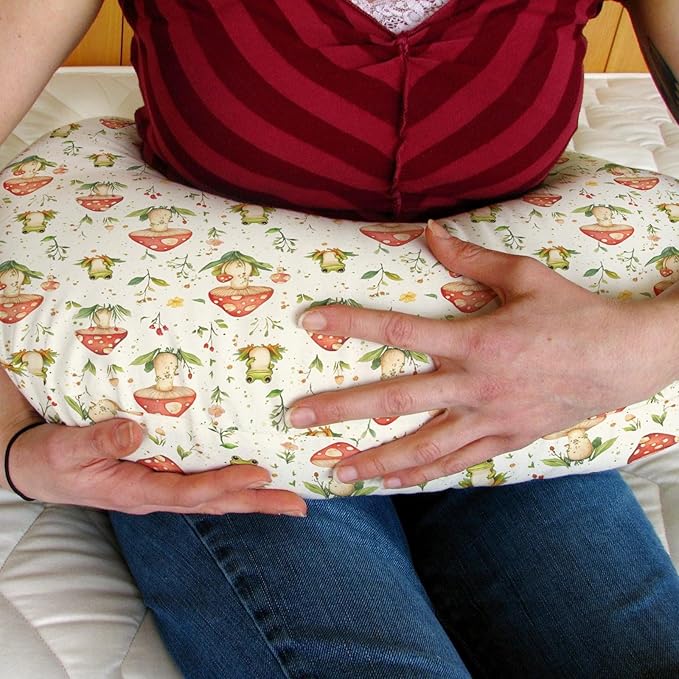 Green Frogs Mushroom Forest Baby Nursing Pillow Covers for Boy Girl Fairytale Frogs Nursing Slipcovers for Breastfeeding Pillows Animal Soft Stretchy Removable Cover for Newborn Infant