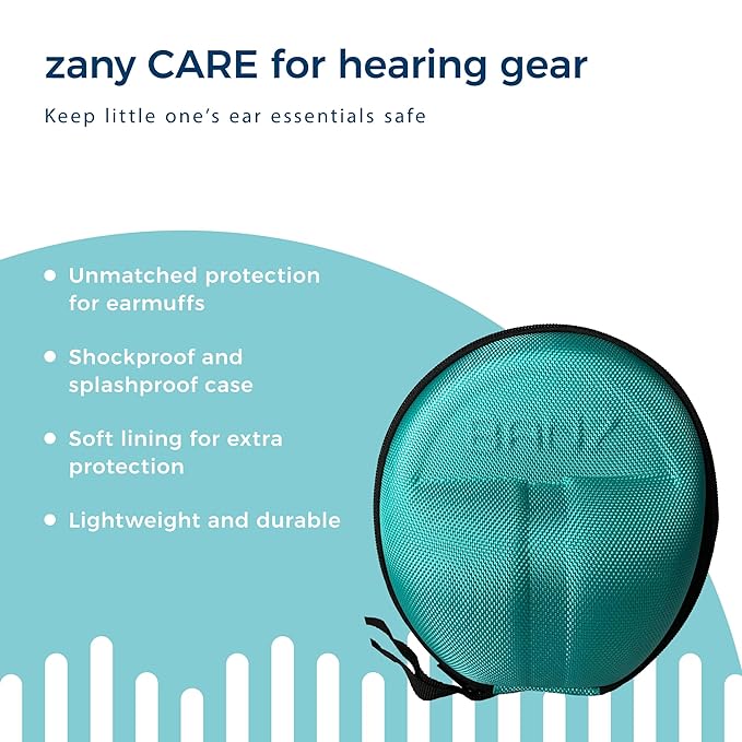 BANZ Baby Earmuffs Case – Premium Protective Hard EVA – Fits Baby Earmuffs and Bluetooth Headphones – Protects Children’s Hearing Gear – Travel Case – Lagoon