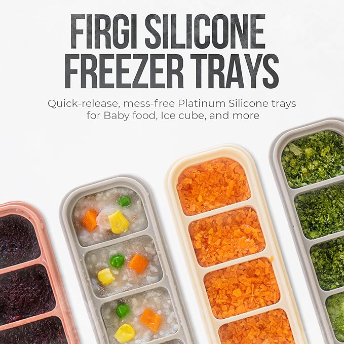 1 oz/6 Sections Silicone Ice Cube Freezer Tray with Lid, 100% Food-Grade Platinum Silicone,Leak Resistance & Dishwasher Safe for Baby Food Prep,Breast Milk,Purees - Korean Made, Pastel Pink
