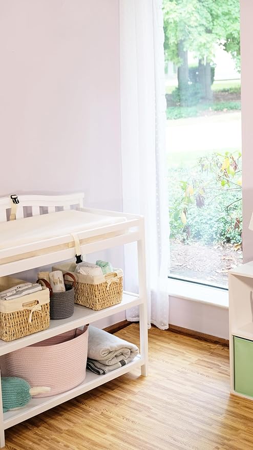 Naturepedic Organic Contoured Changing Pad - Easy to Clean, Lightweight & Portable - Comfort 4-Sided Waterproof Baby Diaper Changing Pad for Dresser or Changing Table - 16" x 31"