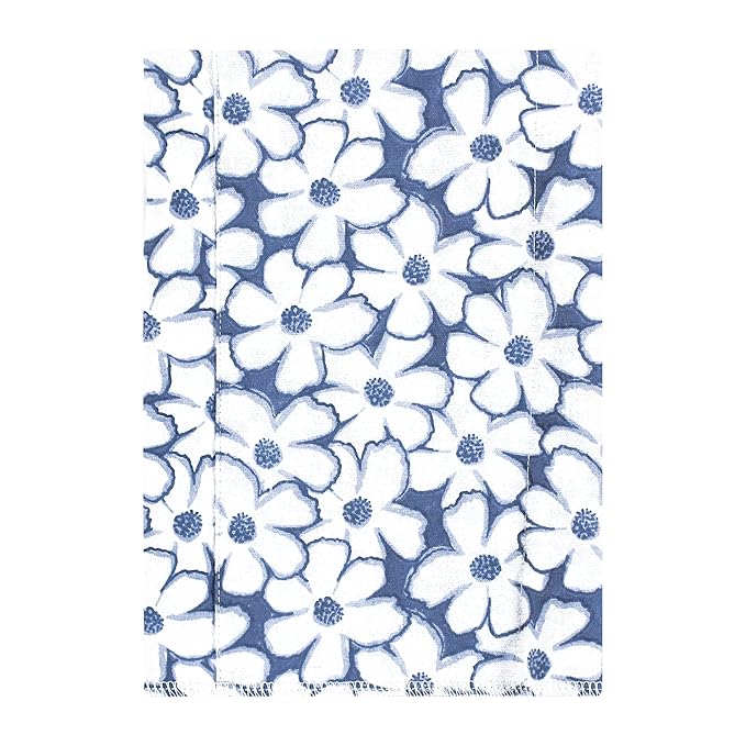 Hudson Baby Unisex Baby Cotton Flannel Burp Cloths 4-Pack, Blue Cosmos, One Size