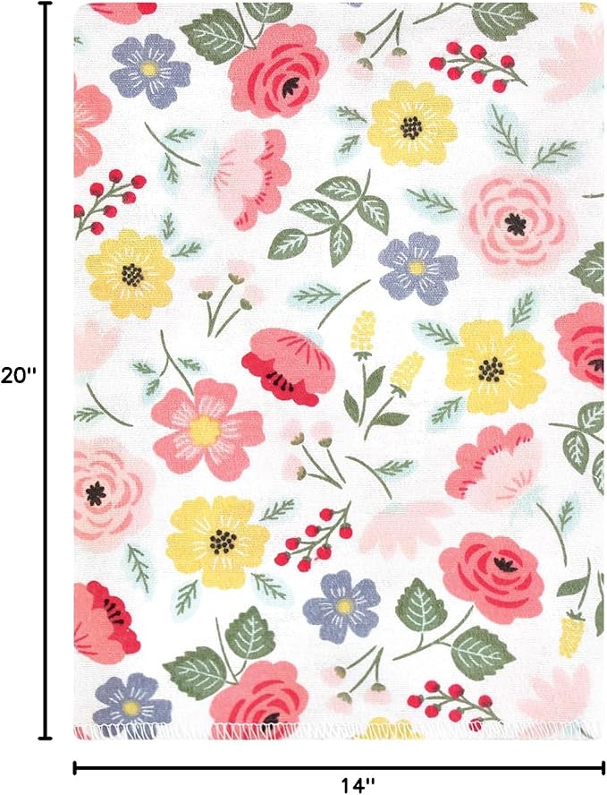Hudson Baby Unisex Baby Cotton Flannel Burp Cloths Bundle, Modern Botanical, One Size