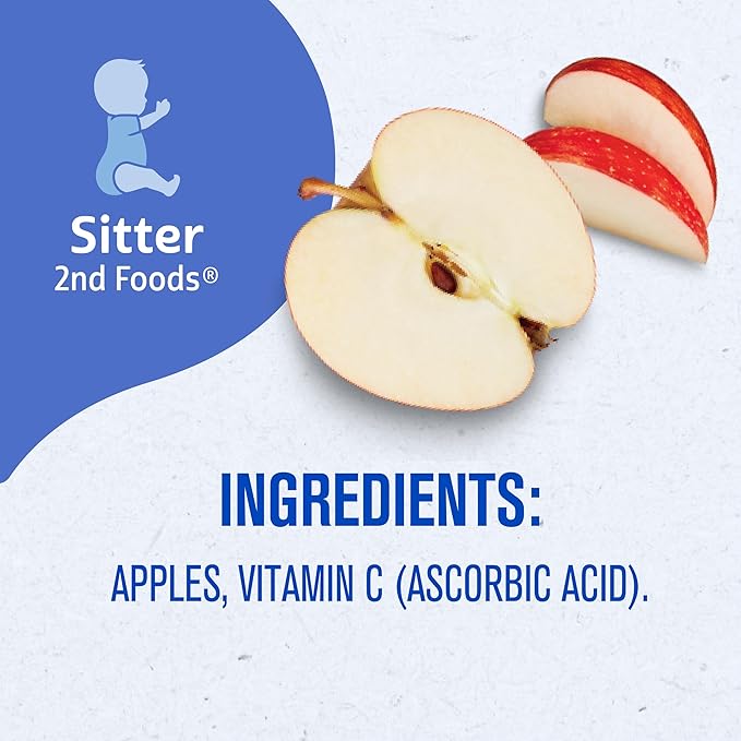 Gerber Stage 2 Baby Food, Apple Puree Tubs, No Artificial Colors or Flavors, Baby Puree, 16-Pack
