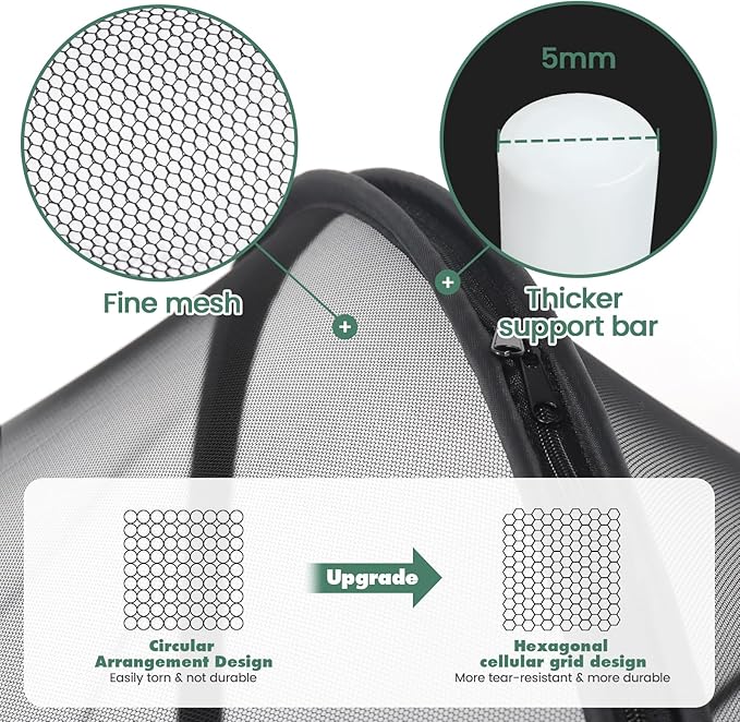 Orzbow Bassinet Cover for Cats - Breathable Mosquito Net Cover for Cradles/Travel Cribs/Mini Cribs, Baby Mosquito Net to Keep Pets Out, Baby Bassinet Accessories, Two-Way Self-Locking Zippers, Black