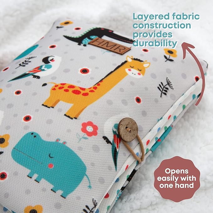HAMUR Baby Diaper Bag Organizer – Compact & Foldable Stroller Pouch for Newborn Essentials | Travel-Friendly | Fits Boys & Girls (Animal)