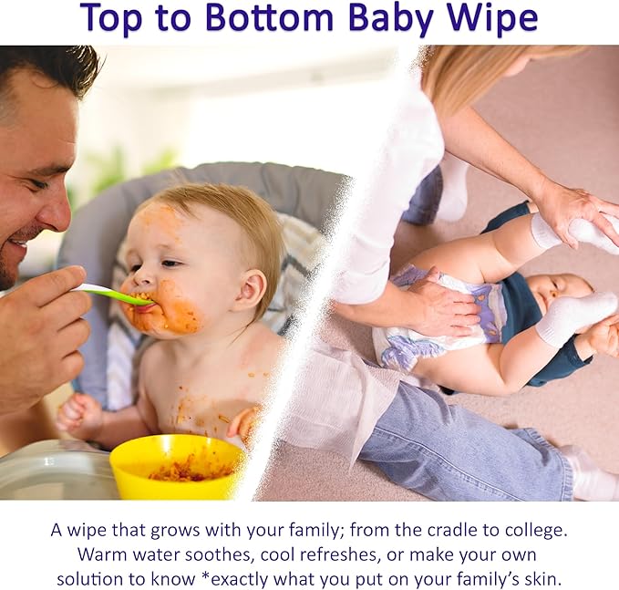 Wysi Baby Starter Kit Multi-Purpose Expandable Wipes & Travel Tube - Just Add Water - 100 Compressed Tablets - All Natural Reusable Wipes & Towellettes - Hypoallergenic - Compostable - Gentle