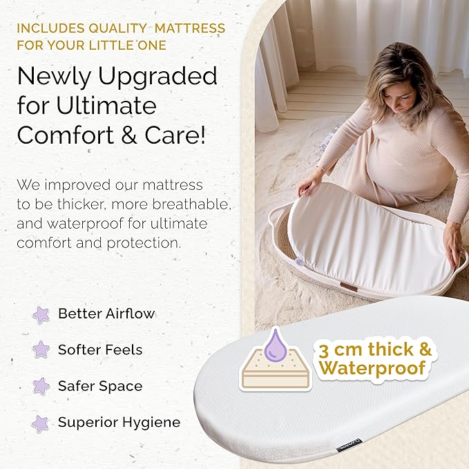 Yunioo Baby Changing Basket, Portable Diaper Changing Pad, Moses Basket for Newborns, Changing Table Topper for Baby Nursery, Waterproof Travel Pad Cover