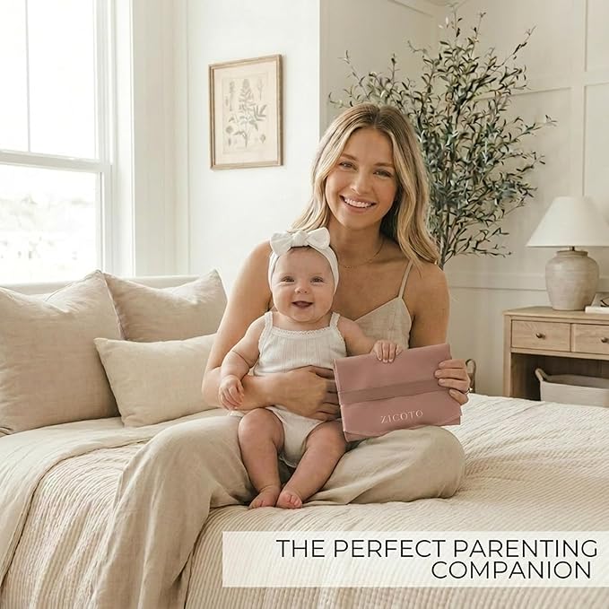 Beautiful Portable Baby Changing Pad - Wipeable and Easy to Clean Diaper Changing Mat - The Perfect Waterproof Vegan Leather Pad for Traveling