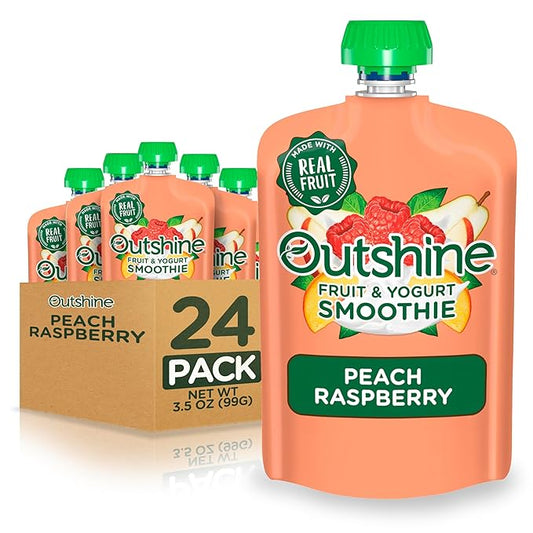 Outshine Smoothie Raspberry Peach Flavor Pouches, 6(4x3.5oz)US