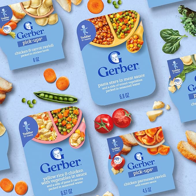 Gerber Toddler Food, Pasta Stars with Chicken & Vegetables, Mealtime for Toddler, 6PK