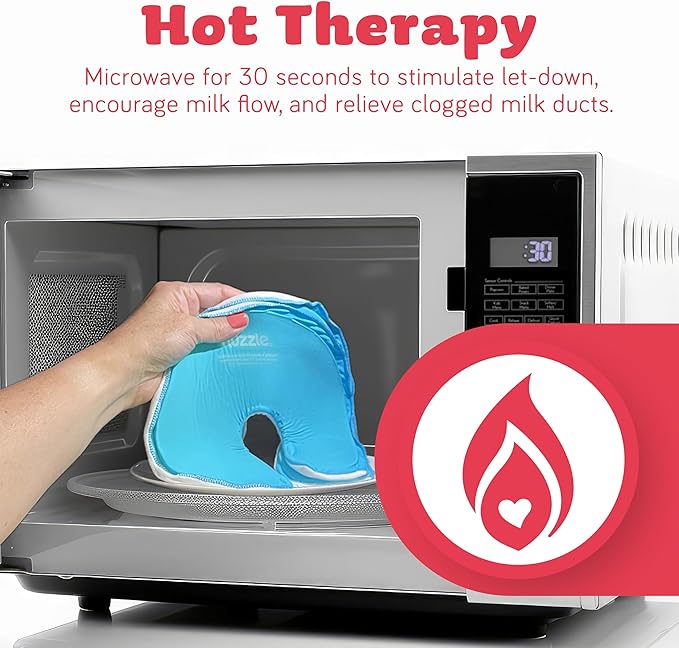Breast Ice Packs for Breastfeeding - Hot & Cold Therapy Pads for Nursing & Clogged Milk Ducts, Mastitis & Engorgement – Boob Surgery Recovery – Soft Dual-Sided Gel Pads – 2 Pack