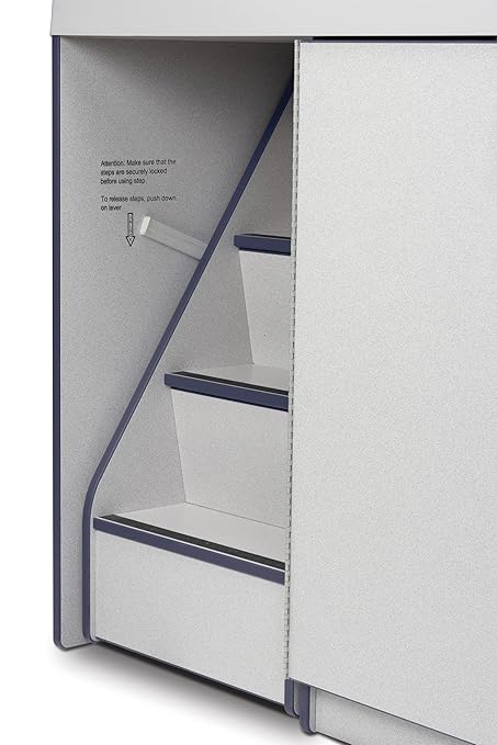 Jonti-Craft Rainbow Accents 5145JC112 Diaper Changer with Stairs, Left, Navy