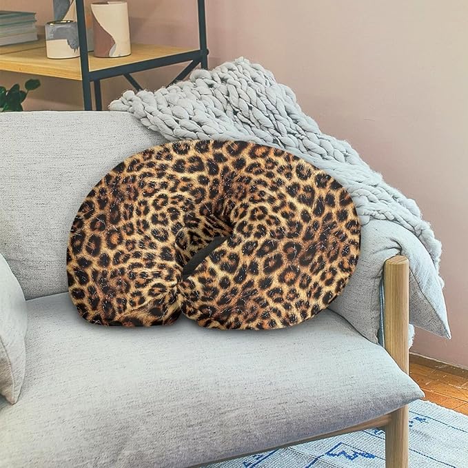 Leopard Print Baby Breastfeeding Pillow Cover Nursing Cover for Newborn Girls Boys Super Soft and Comfortable for Home, 2 Packs