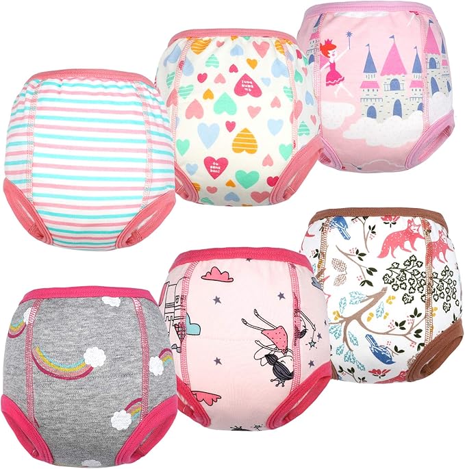 MooMoo Baby Training Underwear for Boys and Girls Absorbent Toddler Training Pants for Girs 2T-7T